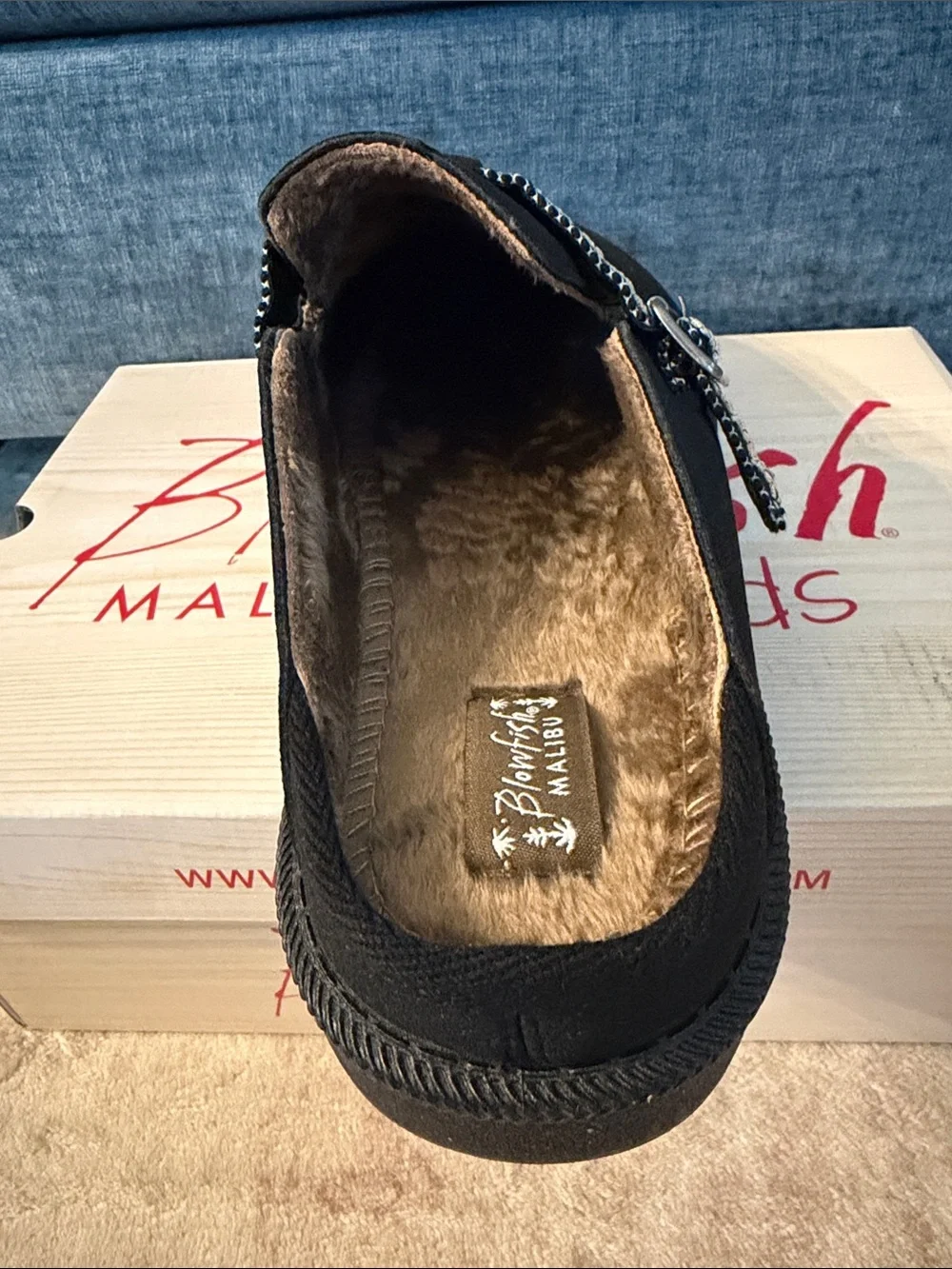 Blowfish Black Kids Slip-On Mule with Embroidered Strap